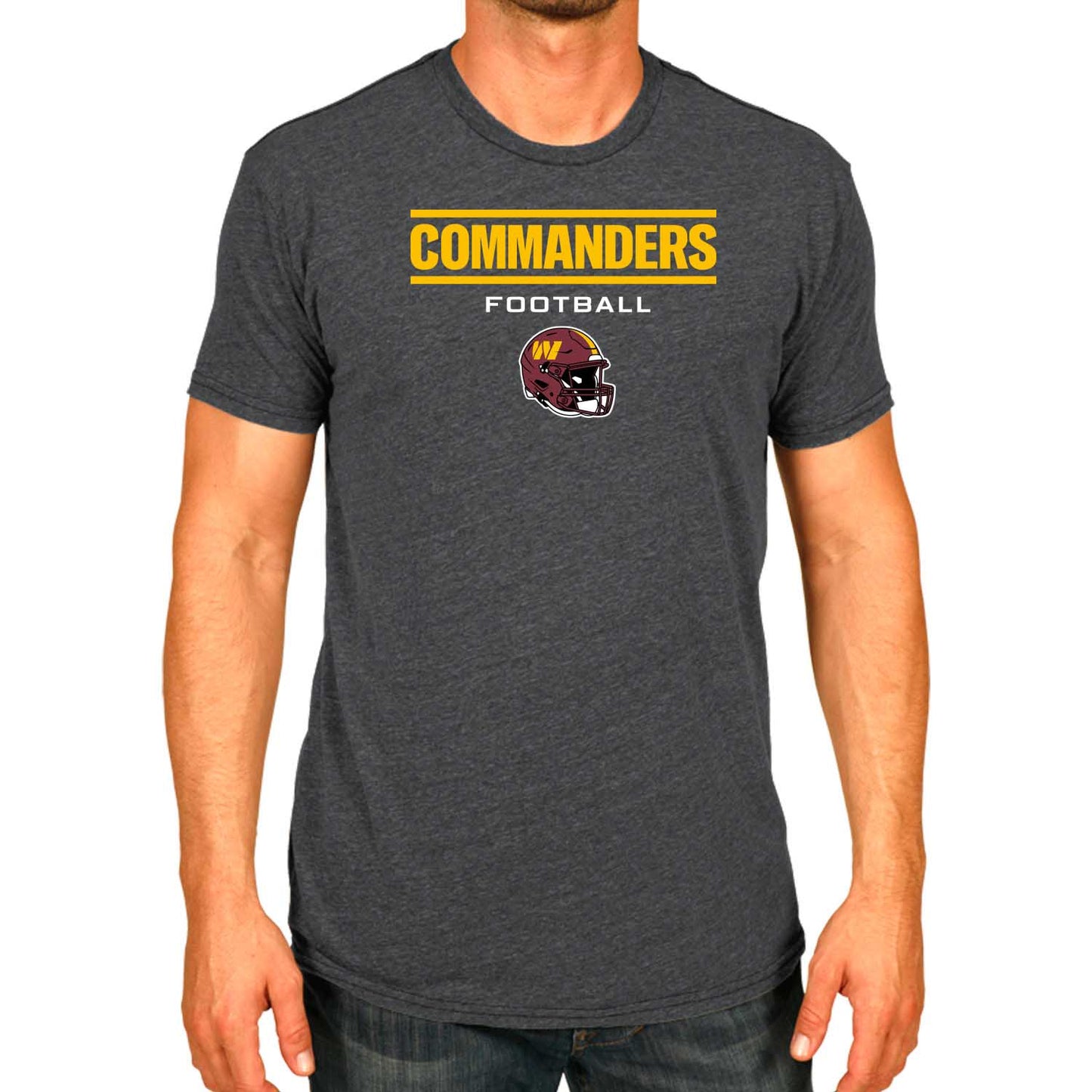 Washington Commanders NFL Adult Football Helmet Tagless T-Shirt - Charcoal