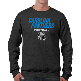 Carolina Panthers Adult NFL Football Helmet Heather Crewneck Sweatshirt - Charcoal