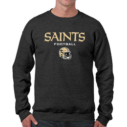 New Orleans Saints Adult NFL Football Helmet Heather Crewneck Sweatshirt - Charcoal