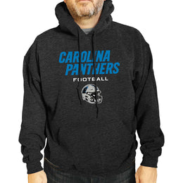 Carolina Panthers Adult NFL Football Helmet Heather Hooded Sweatshirt  - Charcoal