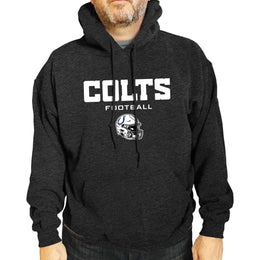 Indianapolis Colts Adult NFL Football Helmet Heather Hooded Sweatshirt  - Charcoal