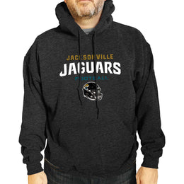 Jacksonville Jaguars Adult NFL Football Helmet Heather Hooded Sweatshirt  - Charcoal