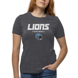 Detroit Lions Women's NFL Football Helmet Short Sleeve Tagless T-Shirt - Charcoal