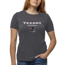 Houston Texans Women's NFL Football Helmet Short Sleeve Tagless T-Shirt - Charcoal