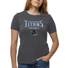 Tennessee Titans Women's NFL Football Helmet Short Sleeve Tagless T-Shirt - Charcoal