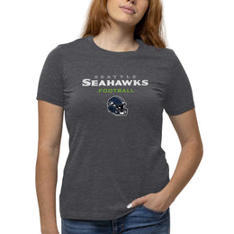 Seattle Seahawks Women's NFL Football Helmet Short Sleeve Tagless T-Shirt - Charcoal