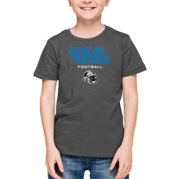 Carolina Panthers NFL Youth Football Helmet Tagless T-Shirt - Charcoal