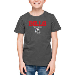 Buffalo Bills NFL Youth Football Helmet Tagless T-Shirt - Charcoal