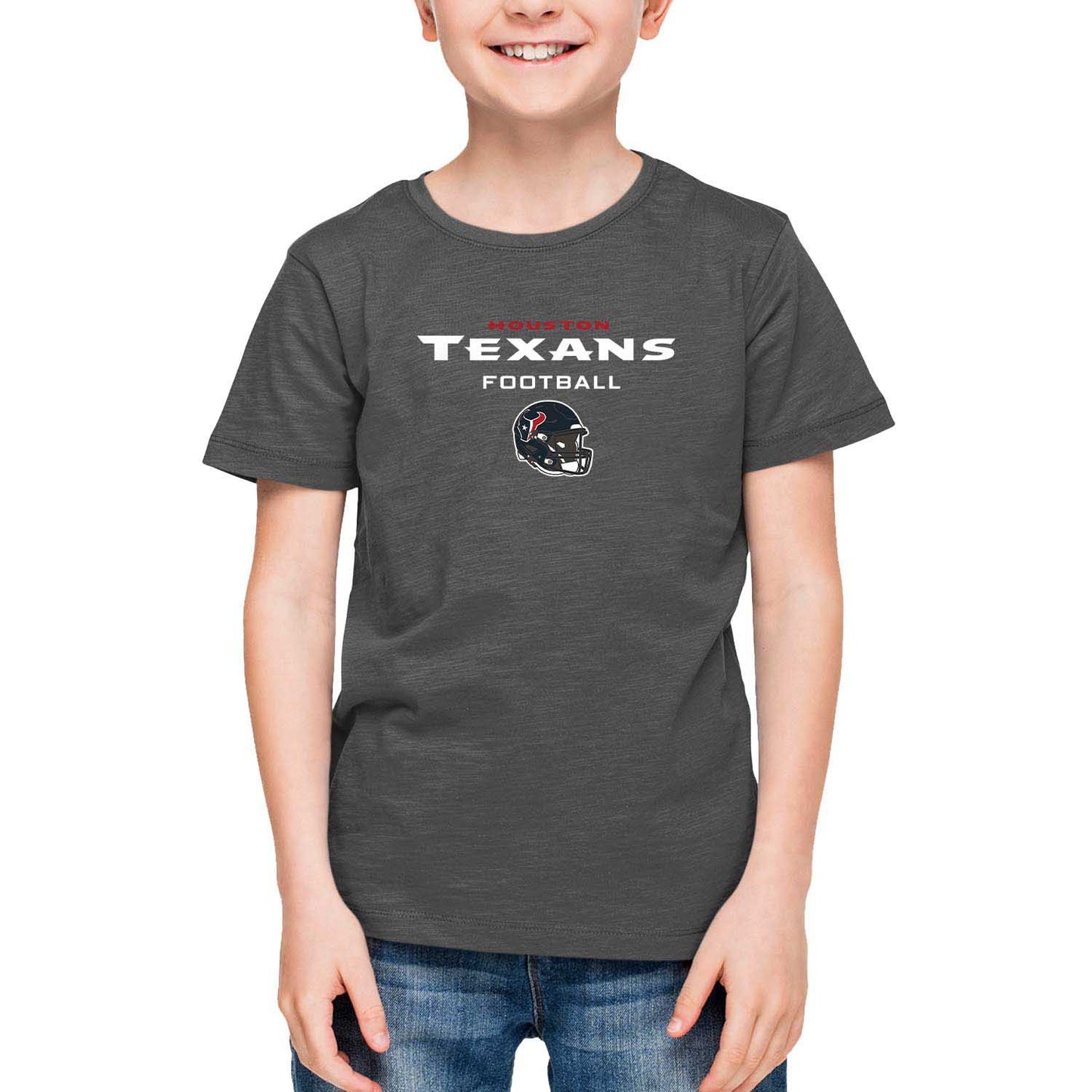 Houston Texans NFL Youth Football Helmet Tagless T-Shirt - Charcoal