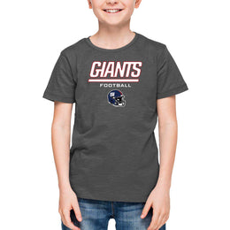 New York Giants NFL Youth Football Helmet Tagless T-Shirt - Charcoal