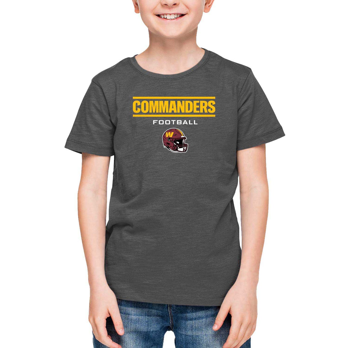 Washington Commanders NFL Youth Football Helmet Tagless T-Shirt - Charcoal