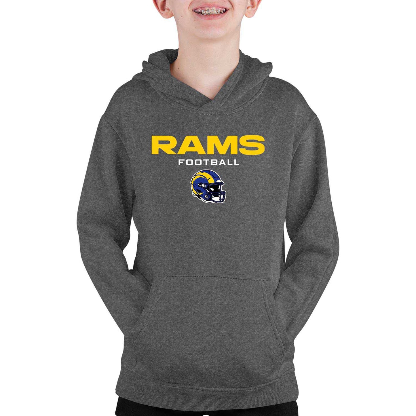 Los Angeles Rams NFL Youth Football Helmet Hood - Charcoal