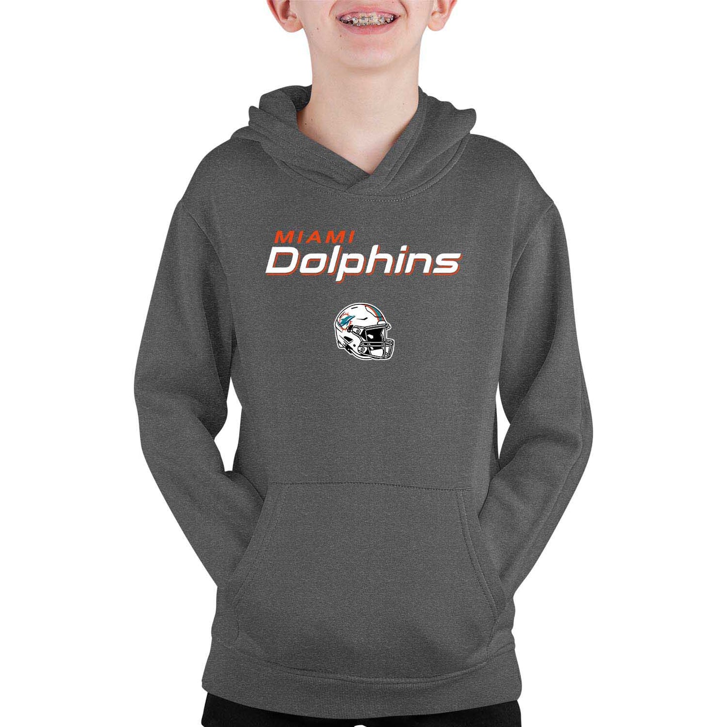 Miami Dolphins NFL Youth Football Helmet Hood - Charcoal