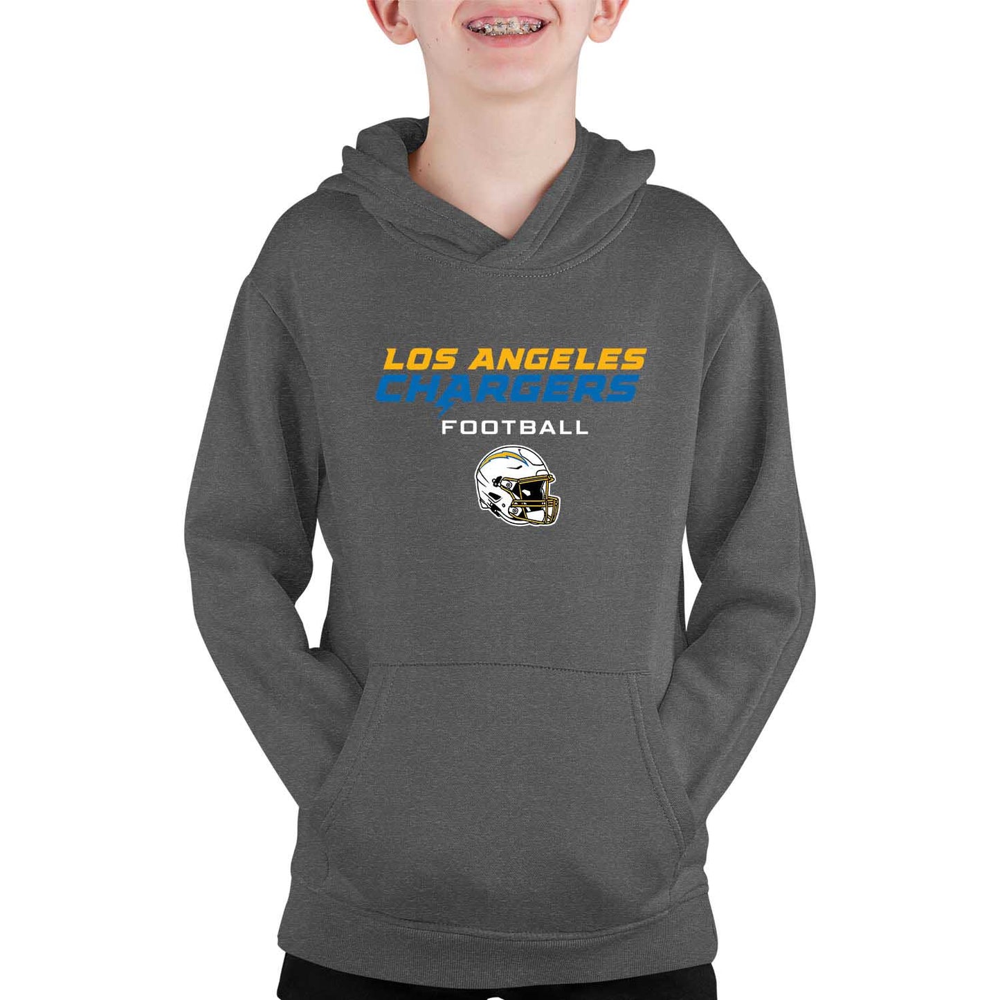 Los Angeles Chargers NFL Youth Football Helmet Hood - Charcoal