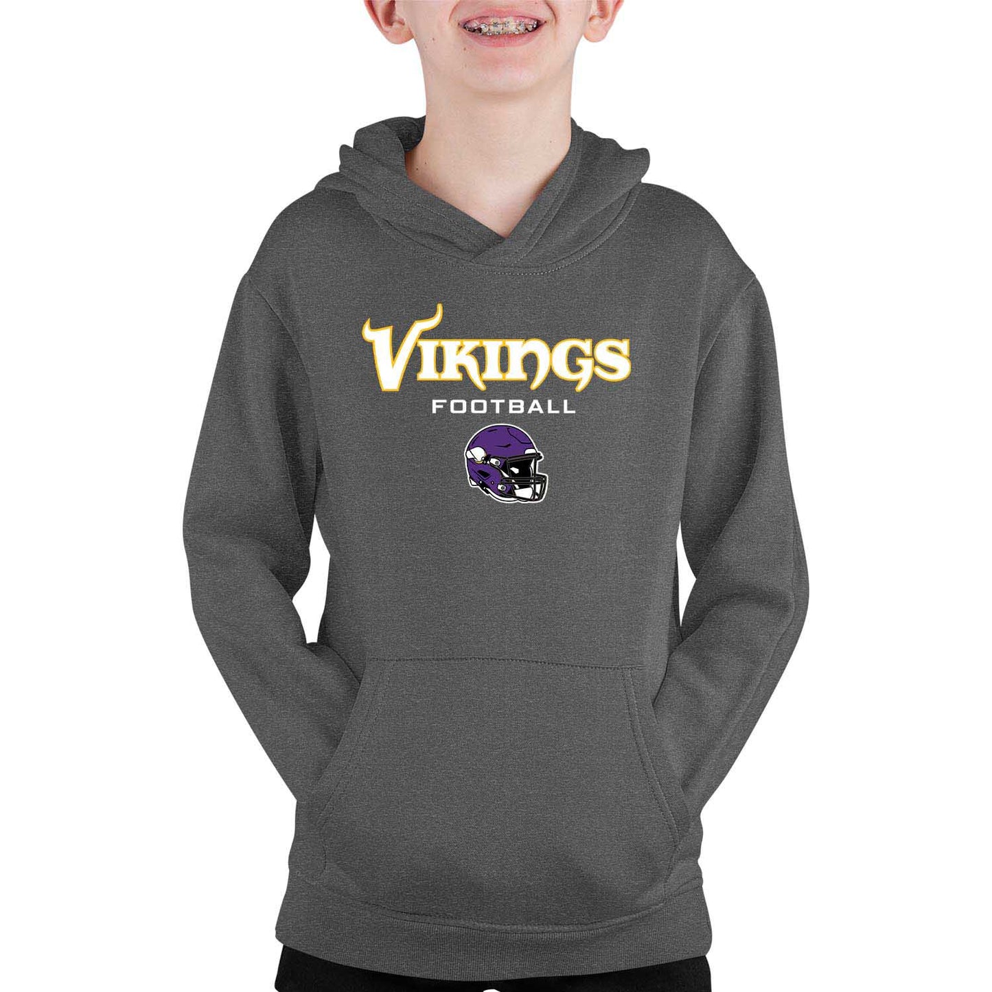 Minnesota Vikings NFL Youth Football Helmet Hood - Charcoal