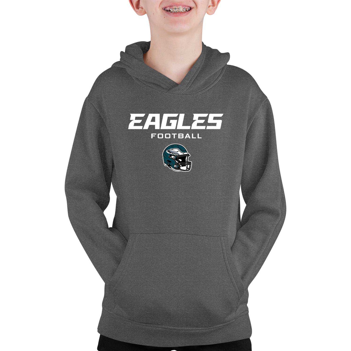 Philadelphia Eagles NFL Youth Football Helmet Hood - Charcoal