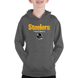 Pittsburgh Steelers NFL Youth Football Helmet Hood - Charcoal