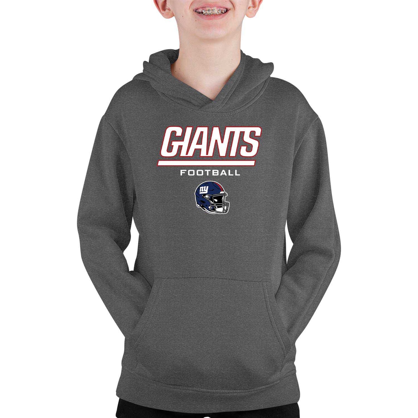 New York Giants NFL Youth Football Helmet Hood - Charcoal