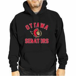 Ottawa Senators Adult NHL Primary Logo Hooded Sweatshirt - Black