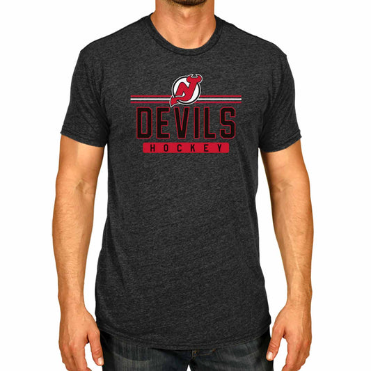 New Jersey Devils Adult NHL Heather Charcoal True Fan Hockey T-Shirt - Charcoal