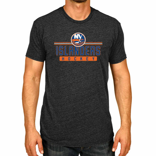New York Islanders Adult NHL Heather Charcoal True Fan Hockey T-Shirt - Charcoal