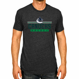 Vancouver Canucks Adult NHL Heather Charcoal True Fan Hockey T-Shirt - Charcoal