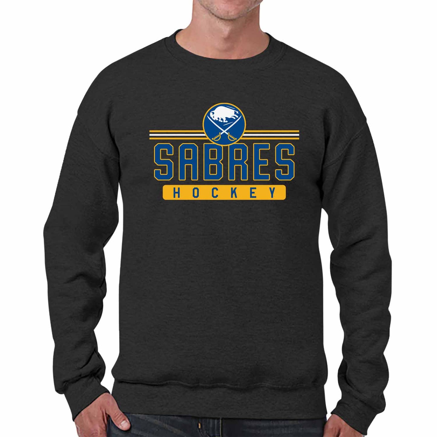 Buffalo Sabres NHL Charcoal True Fan Crewneck Sweatshirt - Charcoal