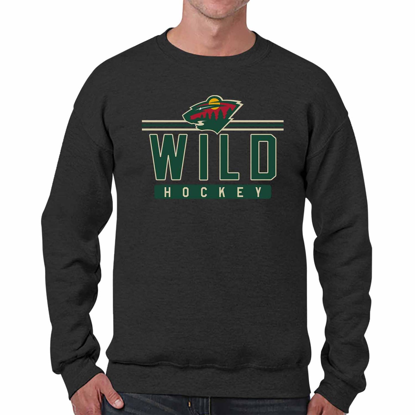 Minnesota Wild NHL Charcoal True Fan Crewneck Sweatshirt - Charcoal