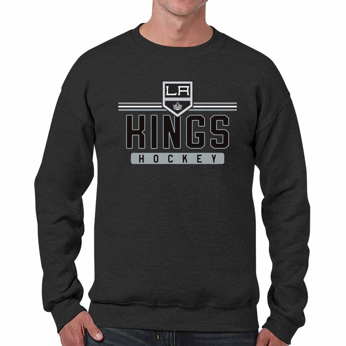 Los Angeles Kings NHL Charcoal True Fan Crewneck Sweatshirt - Charcoal