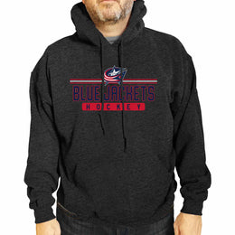 Columbus Blue Jackets NHL Adult Heather Charcoal True Fan Hooded Sweatshirt Unisex - Charcoal