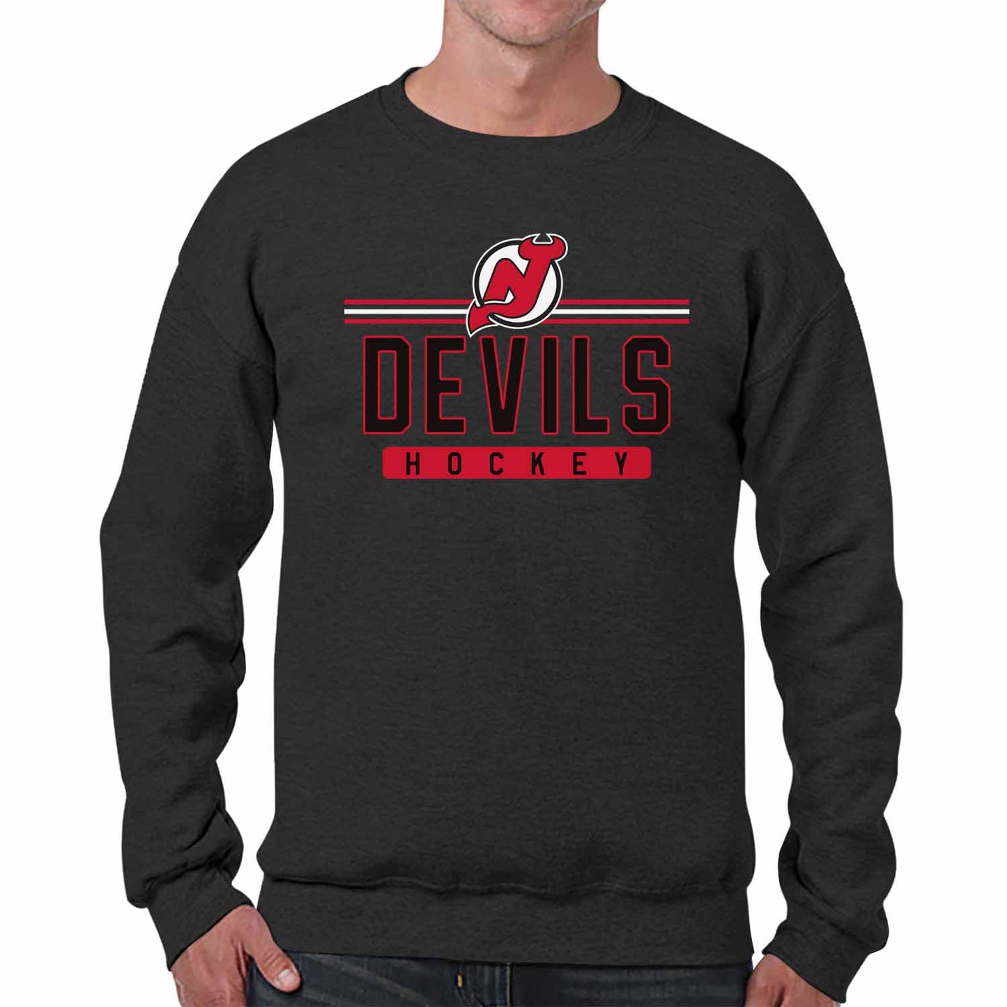 New Jersey Devils NHL Charcoal True Fan Crewneck Sweatshirt - Charcoal