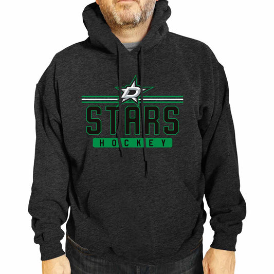 Dallas Stars NHL Adult Heather Charcoal True Fan Hooded Sweatshirt Unisex - Charcoal