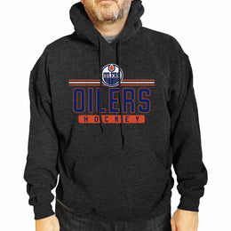 Edmonton Oilers NHL Adult Heather Charcoal True Fan Hooded Sweatshirt Unisex - Charcoal