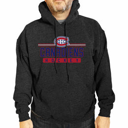 Montreal Canadiens NHL Adult Heather Charcoal True Fan Hooded Sweatshirt Unisex - Charcoal