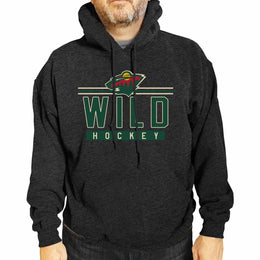 Minnesota Wild NHL Adult Heather Charcoal True Fan Hooded Sweatshirt Unisex - Charcoal