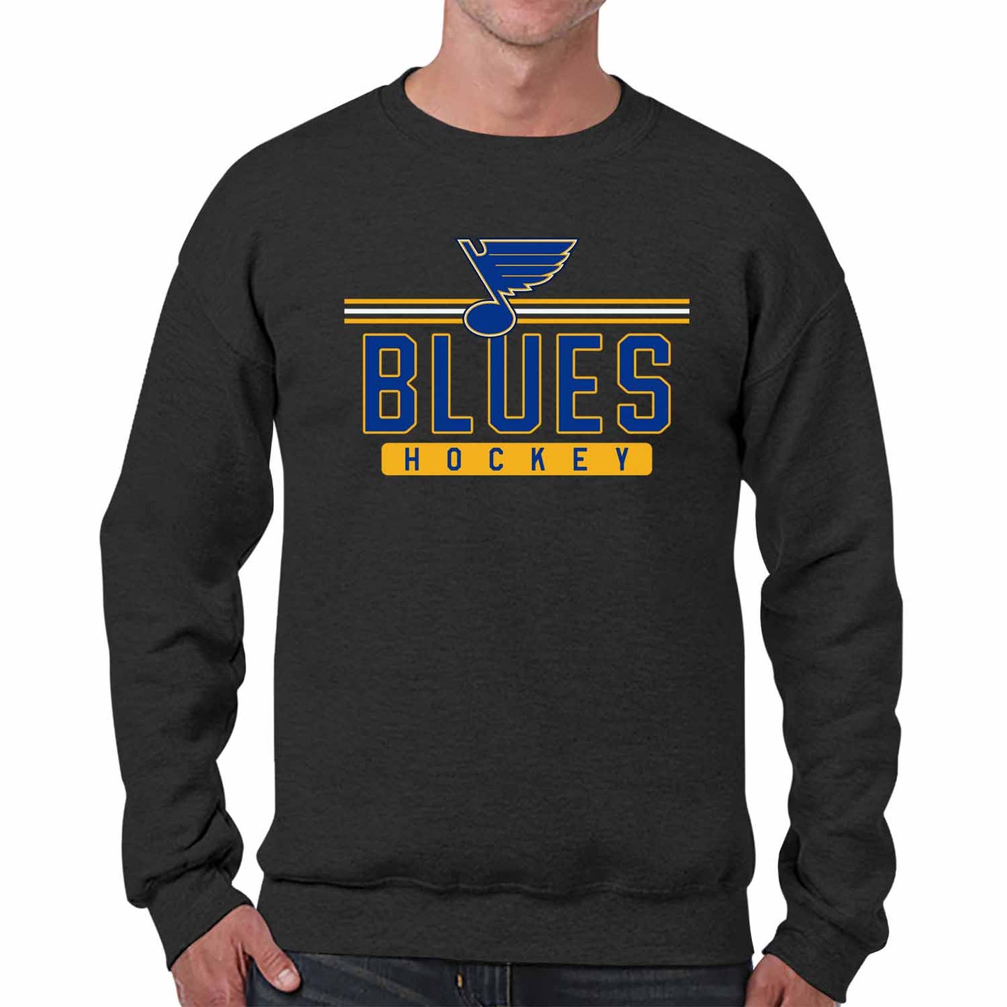 St. Louis Blues NHL Charcoal True Fan Crewneck Sweatshirt - Charcoal