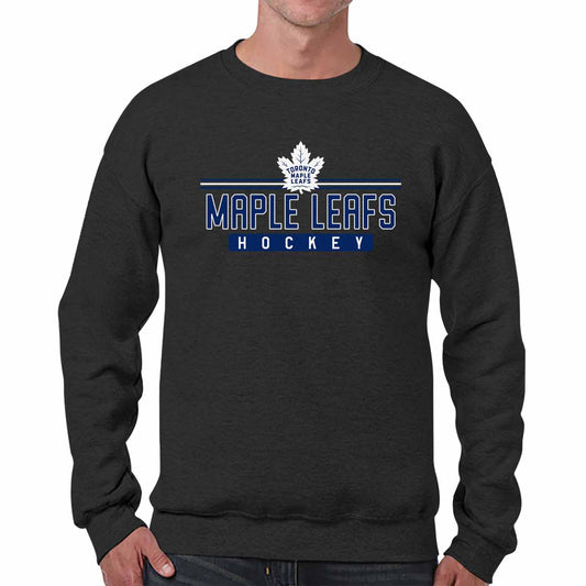 Toronto Maple Leafs NHL Charcoal True Fan Crewneck Sweatshirt - Charcoal