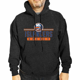 New York Islanders NHL Adult Heather Charcoal True Fan Hooded Sweatshirt Unisex - Charcoal