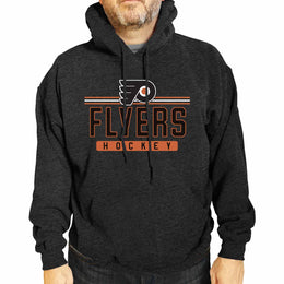 Philadelphia Flyers NHL Adult Heather Charcoal True Fan Hooded Sweatshirt Unisex - Charcoal