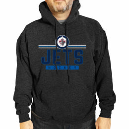 Winnipeg Jets NHL Adult Heather Charcoal True Fan Hooded Sweatshirt Unisex - Charcoal