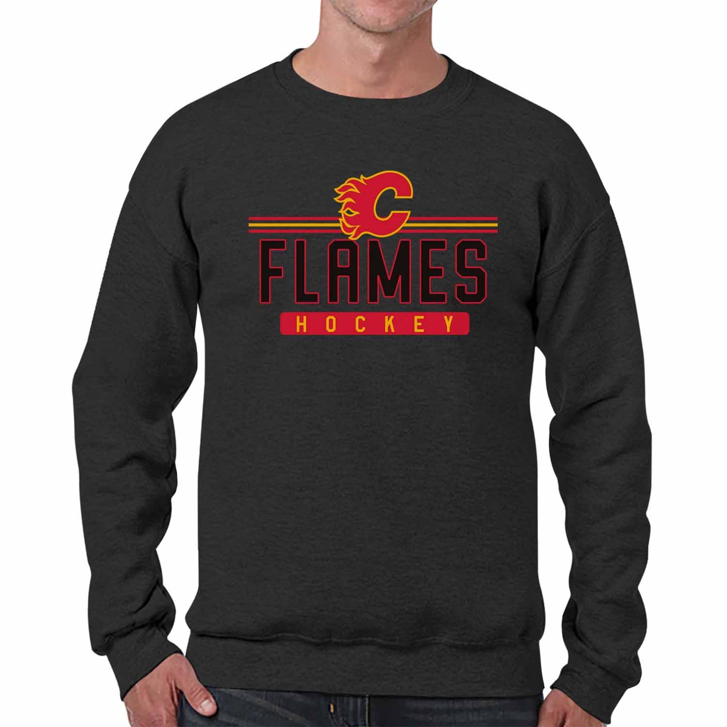Calgary Flames NHL Charcoal True Fan Crewneck Sweatshirt - Charcoal