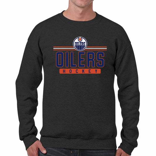 Edmonton Oilers NHL Charcoal True Fan Crewneck Sweatshirt - Charcoal