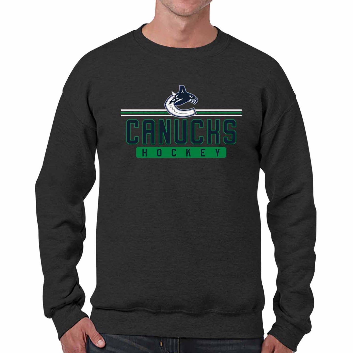 Vancouver Canucks NHL Charcoal True Fan Crewneck Sweatshirt - Charcoal