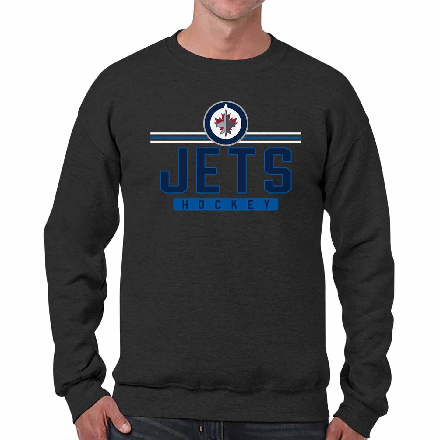 Winnipeg Jets NHL Charcoal True Fan Crewneck Sweatshirt - Charcoal