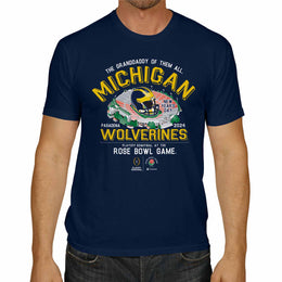 Michigan Wolverines 2024 Rose Bowl Game Day College Football T-Shirt - Navy