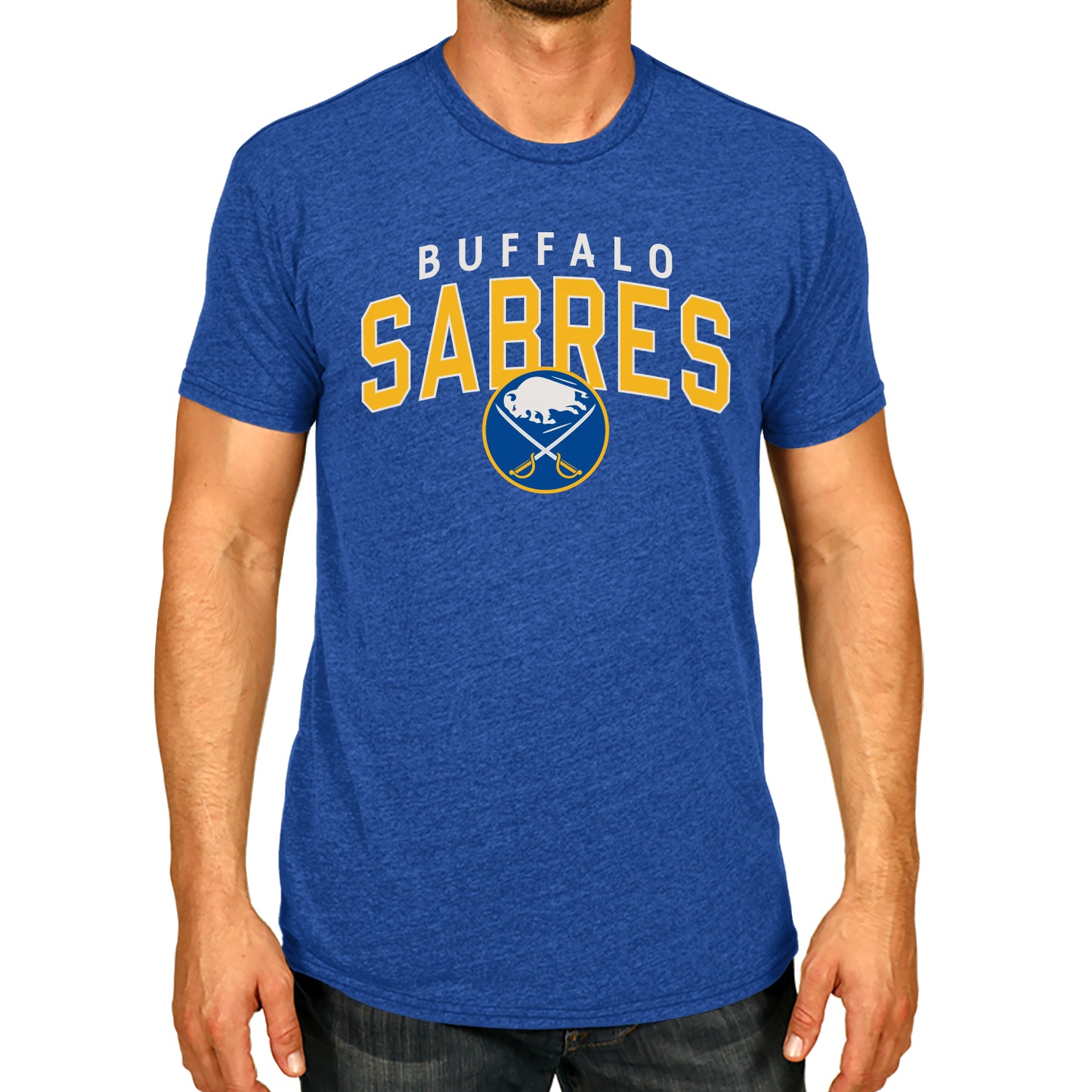 Buffalo Sabres NHL Adult Powerplay Heathered Unisex T-Shirt - Royal