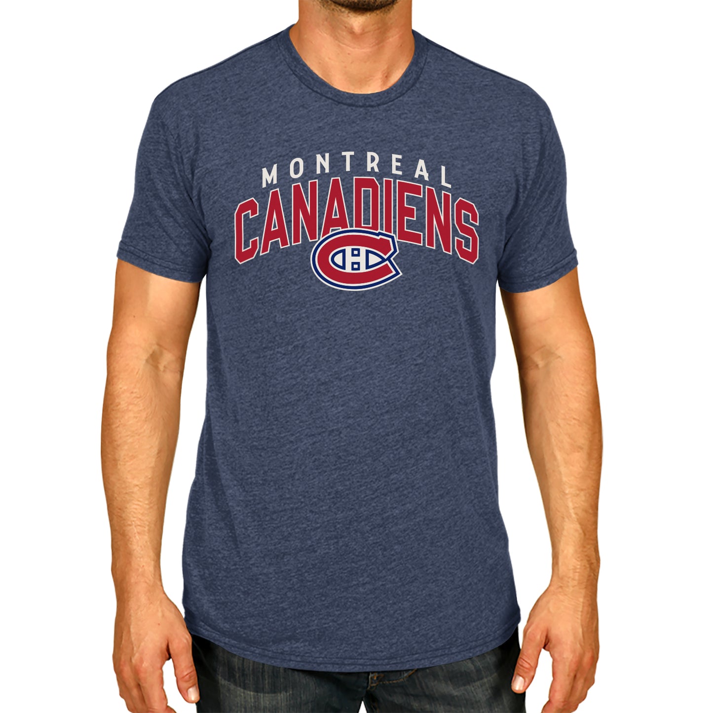 Montreal Canadiens NHL Adult Powerplay Heathered Unisex T-Shirt - Navy