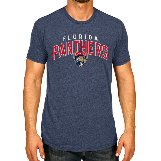 Florida Panthers NHL Adult Powerplay Heathered Unisex T-Shirt - Navy