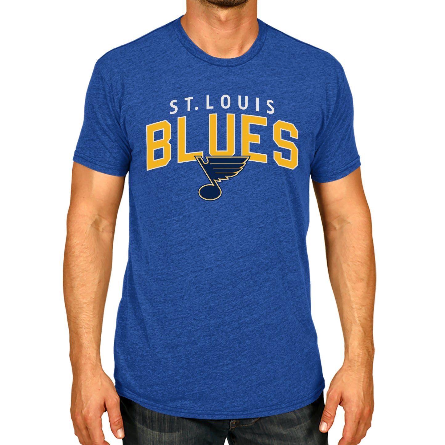 St. Louis Blues NHL Adult Powerplay Heathered Unisex T-Shirt - Royal