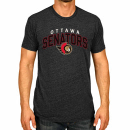 Ottawa Senators NHL Adult Powerplay Heathered Unisex T-Shirt - Black Heather